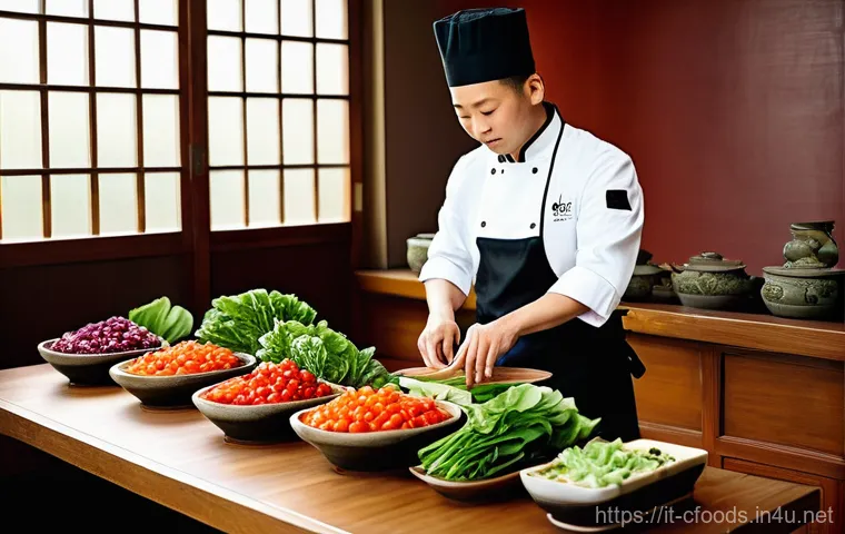 중식조리 자격증 필기 출제 패턴 - **Prompt for Cultural Foundations and Balance:**
    "A serene and focused chef, wearing a clean, tr...