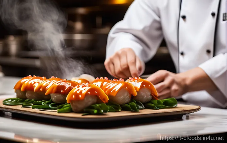 중식조리 자격증 관련 국비지원 과정 - A proud young chef, dressed in a crisp, white chef's jacket, apron, and toque, stands confidently in...