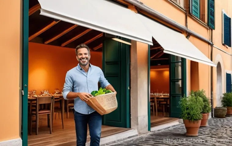 중식조리 자격증 실기 연습 장소 선정 - **"A fully clothed adult, smiling and looking relaxed, carrying a sleek reusable shopping bag, exits...