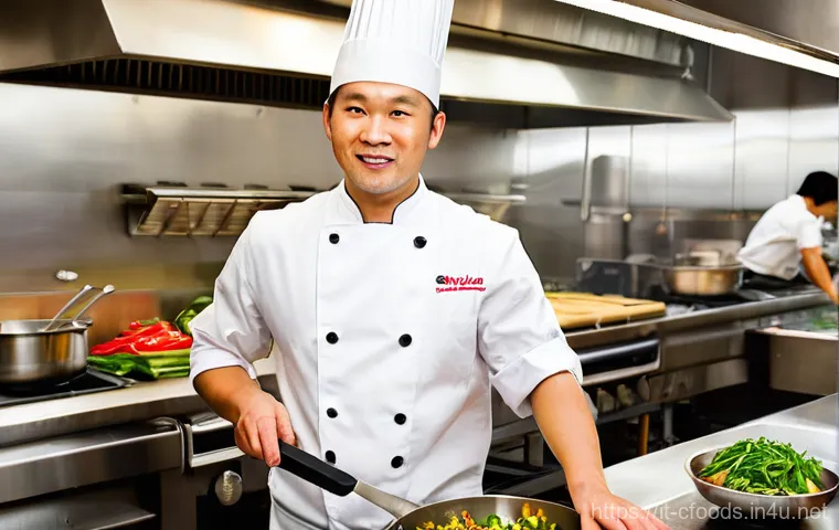 중식조리 자격증 시험장에서 유의할 점 - **Prompt 1: Mastering the Wok**
    "A professional male chef, mid-30s, dressed in a crisp, clean wh...