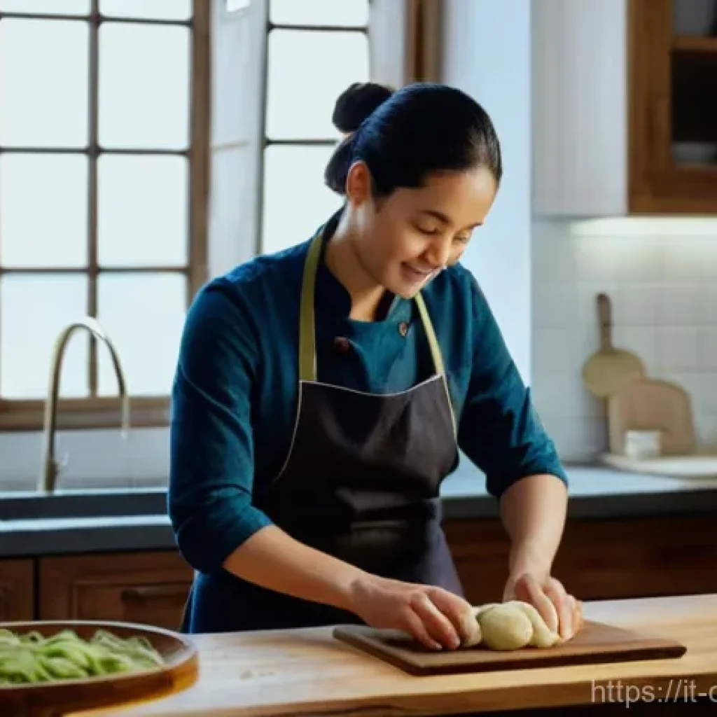 중식조리 자격증과 자기계발 - **A Serene Culinary Journey of Balance and Philosophy**
    A wide shot capturing an Italian woman i...