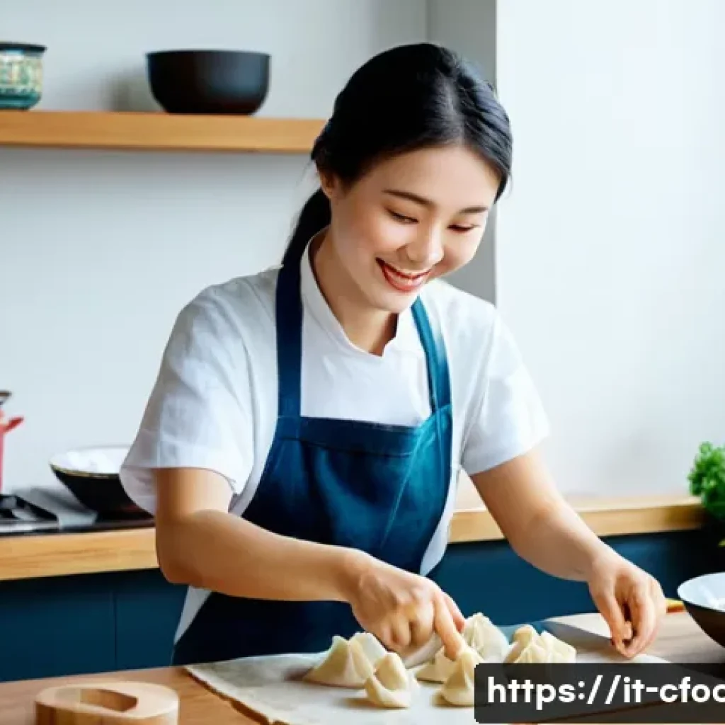 중식조리 자격증 취득 비용 - **Prompt:** A cheerful young woman in her late 20s, wearing a clean, light blue chef's apron over a ...