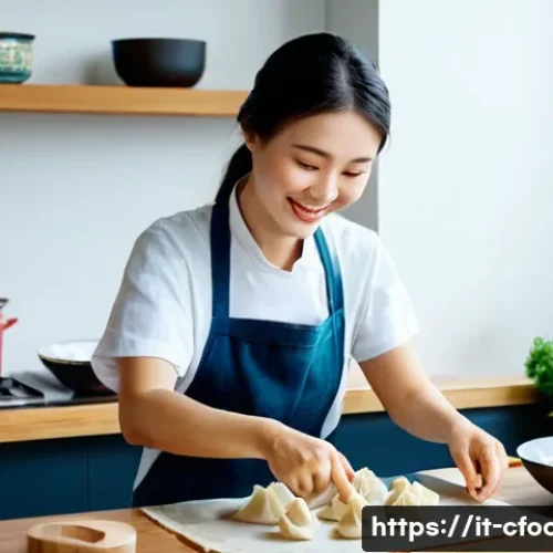 중식조리 자격증 취득 비용 - **Prompt:** A cheerful young woman in her late 20s, wearing a clean, light blue chef's apron over a ...