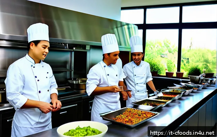 중식조리 자격증 취득 기간 단축 방법 - A modern cooking classroom in Italy with a diverse group of adult students attentively watching a pr...